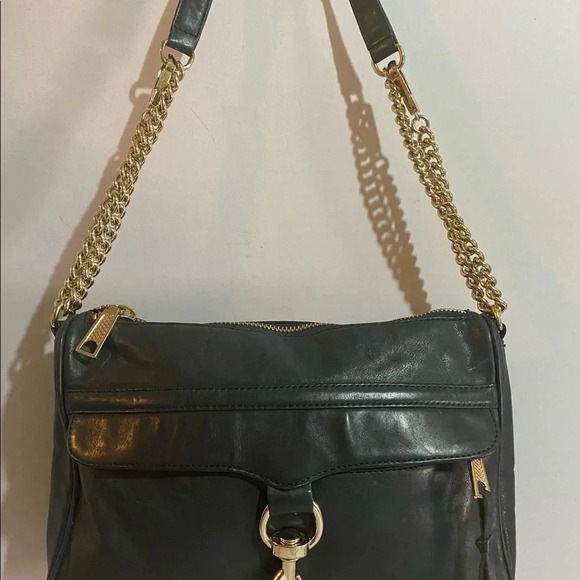 Rebecca Minkoff navy blue leather shoulder handbag - Picture 9 of 11